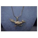 12K GF Necklace w/ Gold Tone Roadrunner Pend.