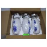 Three Hand Blown Pendant Lights. NIB