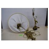 Mid Century Hanging Brass Lamp & Crane Brass Lamp