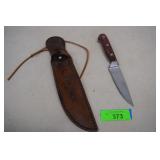 Heritage House Knife in Leather Tooled Sheath