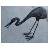Rustic Metal Heron Yard Art