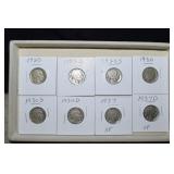 (8) Buffalo Nickels  1920 - 1937D Mix