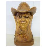 Aspen Wall Log-Carved Walnut Cowboy Statue - 19'