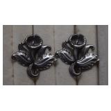 Sterling Daffodil Flower Screw Back Earrings