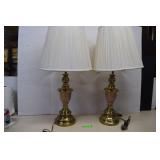Two Brass Lamps Vintage