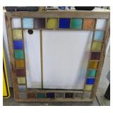 Large Cedar Frame w/Stained Glass Panels on Edges