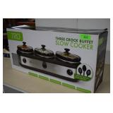 NIB Three Crock Buffet