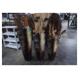 Three Large Vases w/Dried Arrangements