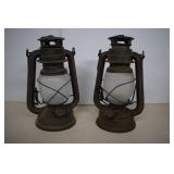 Two Vintage Style Candle Light Lanterns