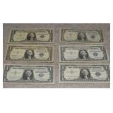 (6)1957 $1 Silver Cert  Blue Seal  Priest/Anderson