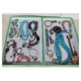 Two Trays of Southwest Fashion Jewelry - NOTE