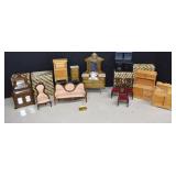 Collection Of Nice Vtg. Wood Doll House Furniture