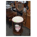 Vintage Bowl & Pitcher w/ Stand