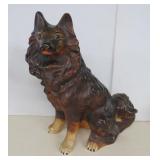 Large 1940's Chalkware Border Collie Statue - 19'