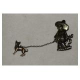 Latino Boy w/ Chihuahua Chatelaine Pin