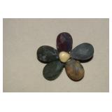 Wire Wrapped Facted Polished Stone Brooch