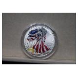 1999 Colorized Silver Eagle Dollar w COA & Box