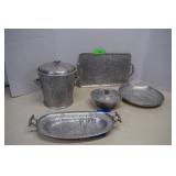 Wearever Hammered Aluminum Ice Bucket, Trays &