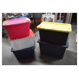 Five Totes w/Lids