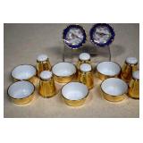 Vtg. Limoges Miniature Bird Plates & Bavaria Salt