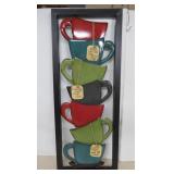 Inspirational Metal Coffee Cups Kitchen Art -30x12