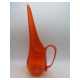MCM Viking Glass Persimmon Orange Swung Pitcher
