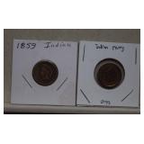 1859 & 1895 Indian Head Pennies