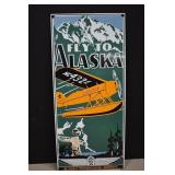 Reproduction Porcelain Alaska Airways Sign 18x8