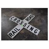 Vintage Railroad Crossing Sign 48'