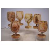 Six Vintage Onyx Goblets