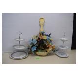 Two Dessert Stands & Wall Art