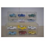 12 Die-cast Cars In Two Divided Hanging Cases -