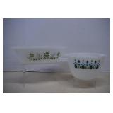 Fire King Stetson Milk Glass Mixing Bowl 'Swiss