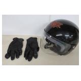Harley Davidson Gloves and Helmet - Sz Sm