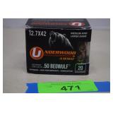 16 Shots Of Underwood .50 Beowulf Ammo (Not Full