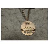 1/20 12Kt GF 'Bon Voyage' Pendant w/Pearls & Chain