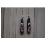 Southwestern Style Sterling & Beaded Earrings