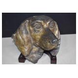 Cold-Cast Bronze Dachshund Bust