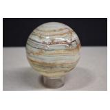Polished Green Banded Calcite Sphere