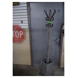 Coat Rack w/Galvanized Umbrella Basket. New