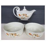 Hall Jewel-T Aladdin Tea Pot and Casserole Bowls