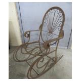 Cute Vintage Wrought Iron Yard Art Rocking Chair