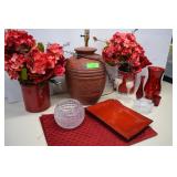 Red House Decor. Vases, Placemats, Flowers & More