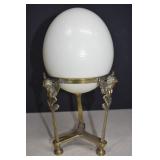 Ostrich Egg Decor On Brass Stand