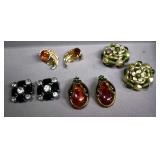 Collection Of Vintage Clip Back Earrings