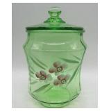 1940's Bartlett-Collins Uranium Glass Cookie Jar