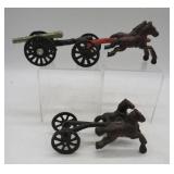 Vintage Cast Iron Horses and Cannon