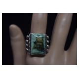 Sterling & Turquoise Ring  Sz 10