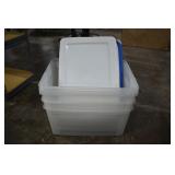 Five Clear Totes With Lids