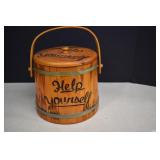 Vintage Wooden Firkin Bucket (Cookie Container)